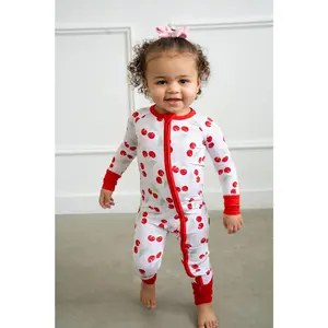 Cherry Coquette | Zippy | Convertible Bamboo Romper from Boosh Baby | Breathable, moisture-wicking, odor-resistant 
