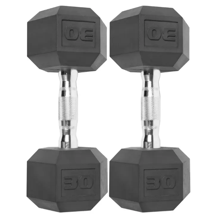 (2 pack) CAP Barbell Coated Hex Dumbbell, Single 30 lbs