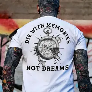 DIE WITH MEMORIES NOT DREAMS Broken Stopwatch Print Men's T-Shirt, Menswear Graphic Tee Womenswear Cotton