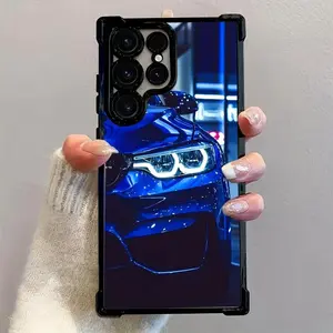 Cool Blue Sports Car Mobile Phone Case for Galaxy S25 S24 S23 S22 S21 FE Ultra Plus 4G 36G, Anti-Fall Transparent Soft Back Cover