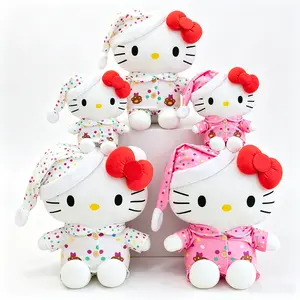 Viral TikTok Sanrio Hello Kitty Pajama-Style Plush Toy 11.81 Inches Ultra Soft Stuffed Doll for Bedroom Decor, Cuddling & Collection