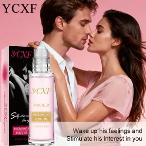 15ml Women's Pheromone Perfume Roll-On-Long-Lasting Alcohol-Free Fragrance - Feminine Attraction Scent - Sensitive Beige Women's Peach-Scented Long-Lasting Perfume Floral Deodorant Refreshing and Non-Greasy Essential for Couples Must-Have for Dates Unisex