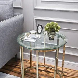 【GOOGREAT】20" Inch Round Tempered Glass Table Top Clear Glass 1/4" Inch Thick Flat Polished Edge