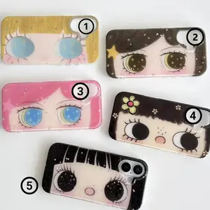 Kawaii Cute Black Big Eyes Cool Iphone Case Is Suitable Case for iPhone 17, 16, 15, 14, 13, 12, 11 Pro Max