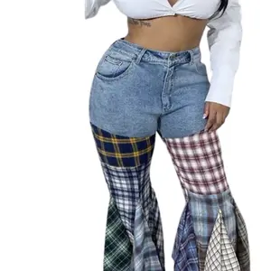Flare Denim Patchwork Jeans