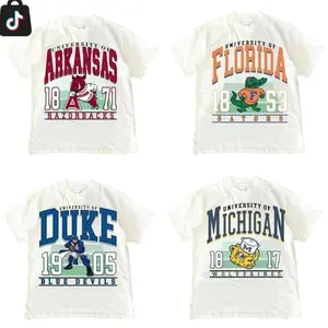 [Sale off 50%] Custom College WHITE T-SHIRT Vintage  College 90S All Teams Sport Football Basketball Classic men graphic tees, Unisex men gifts, streetwear funny tshirt Hand-Drawn T-Shirt T71