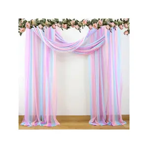 Window Scarf Bed Canopy Curtains Wedding Arch Draping Fabric 228 Inches Long (19Ft),  2PCS Canopy Bed Scarf, Curtain Scarf Valances For Windows Living Room Bedroom Party
