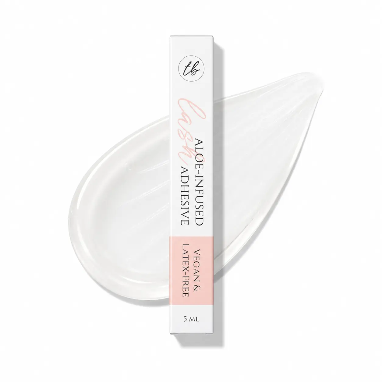 Gentle Formula Glue for Cluster and Strip Lashes - 24 Hour Hold - Only 5 Ingredients - Water Resistant - Soothing Aloe - Dries Clear - 0-909-Aloe