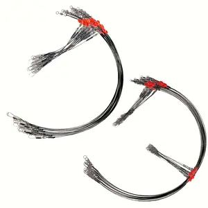 YOTO 50pcs Fishing Leaders, Stainless Steel Tackle Rig With Tackle Lure Swivels Snaps, Saltwater Rig Wire Leader Fishing Leader Wire Bottom Rigs For Saltwater