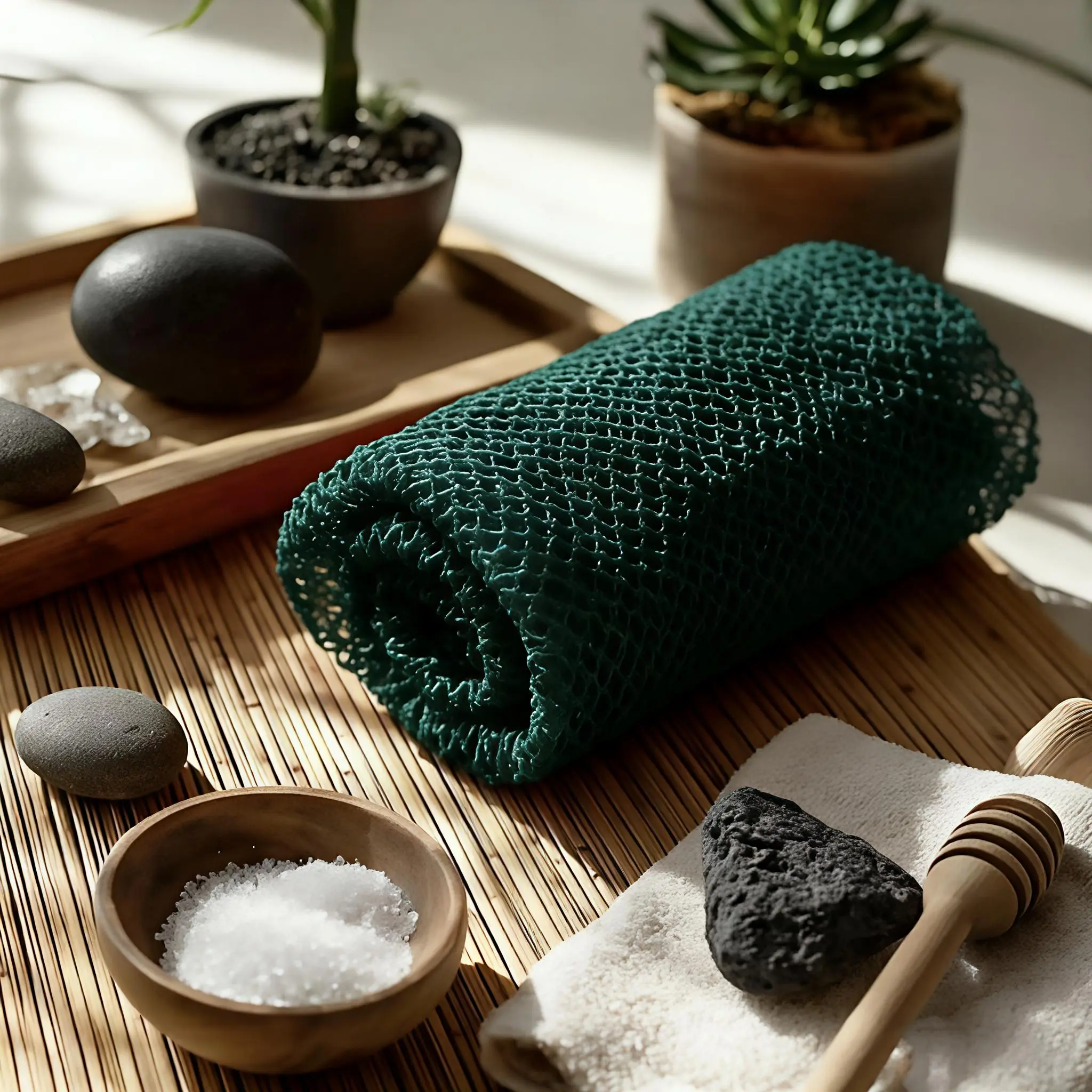 Bluimon African Net Sponge - Ethically Sourced from Nigeria, Exfoliating Shower Scrubber, Long-Length Back Scrub, Sensitive & Normal Skin Safe, Daily Personal Care Bath Accessory for Smooth Skin, African Net Sponges, Spring Glow Up, Summer Vibes,summerwin