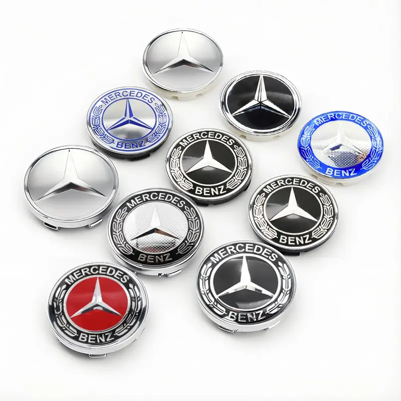 thumbnail image 2 of Give Your Merc A Quick Facelift – 4x 56mm Black Glossy Center Cap Stickers (Mercedes-Benz AMG Style) 2 of 3