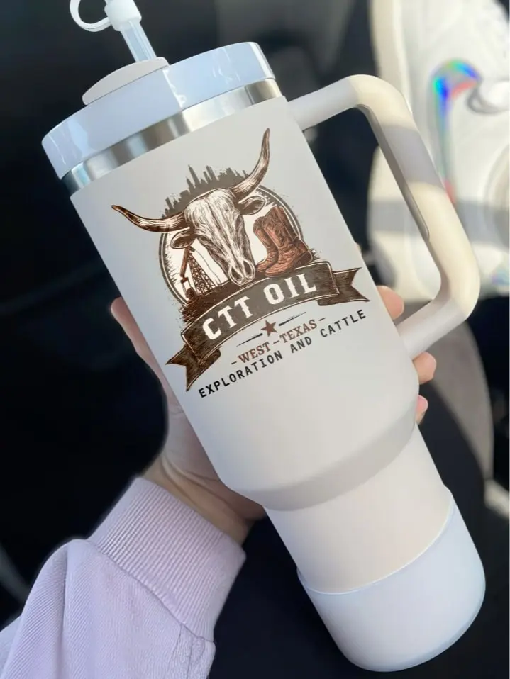 CTT Oil Exploration & Cattle West Texas Tumbler Cup 20oz 40oz