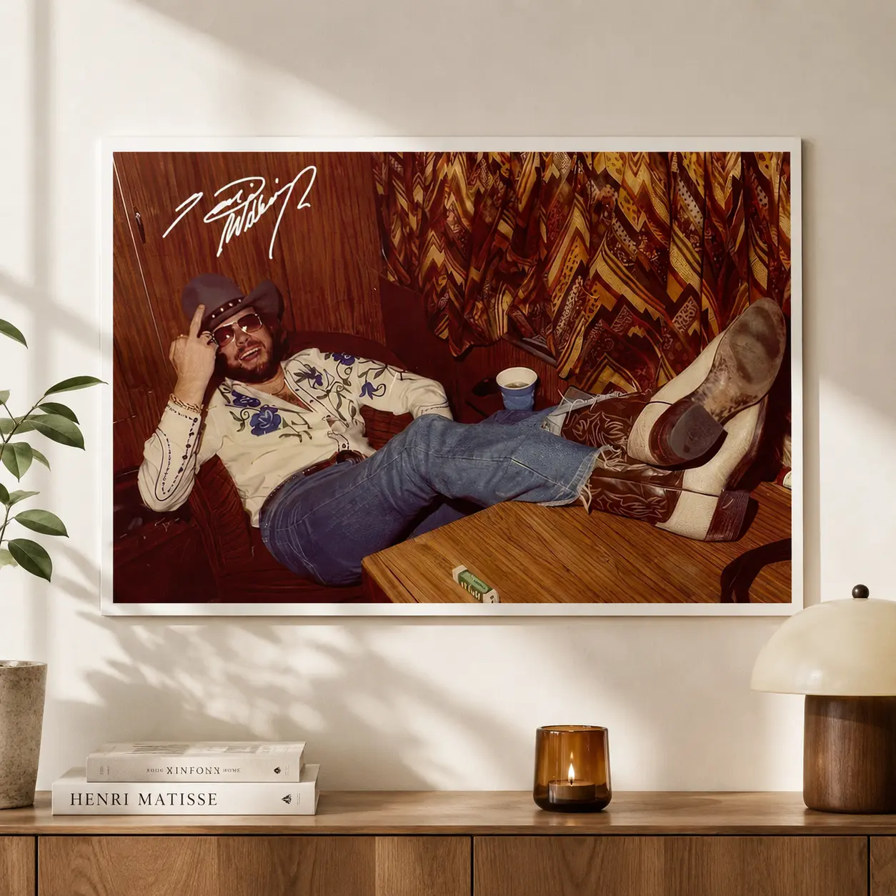 Hank's W. JR Art POSTER | H_ank Wiliams Jr. Vintage Retro Print | Habits Old and New Country Music Wall Art | Western Cowboy Decor | Poster No Frame