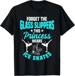 100% Cotton Ice Skating Skater Ice Skates Princess Figure Skating Sport T-Shirt