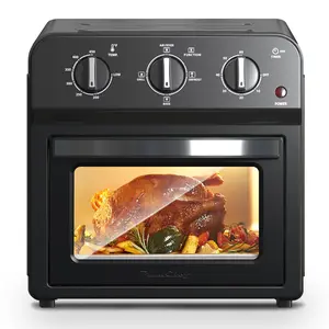Family Size Air Fryer Toaster Oven Combo,13QT,360° Hot Air Circulation for Healthy Oil-Free Cooking, Multifunctional Convection Contertop Oven, Adjustable Time & Temp Control,Black
