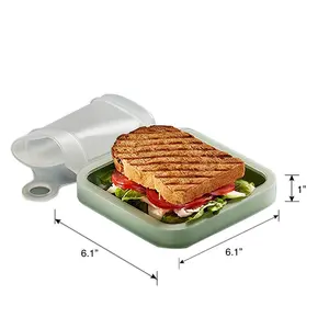 HowWell, Silicone Bento Box for Sandwich, Leak Proof, Sealed Lunch Box, Silicone Bento Plastic Tableware