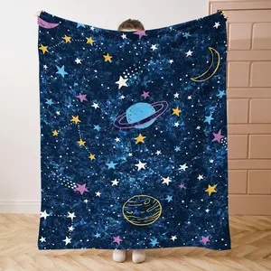 Starry Sky Pattern Blanket, 1 Count Soft Comfortable Throw Blanket, Cool Bedroom Bedding Blankets for Home Office Camping Travel Dormitory