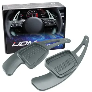 iJDMTOY Gun Metal Grey CNC Billet Aluminum Large Paddle Extensions For Audi A3 A4 A5 A7 A8 Q5 Q7