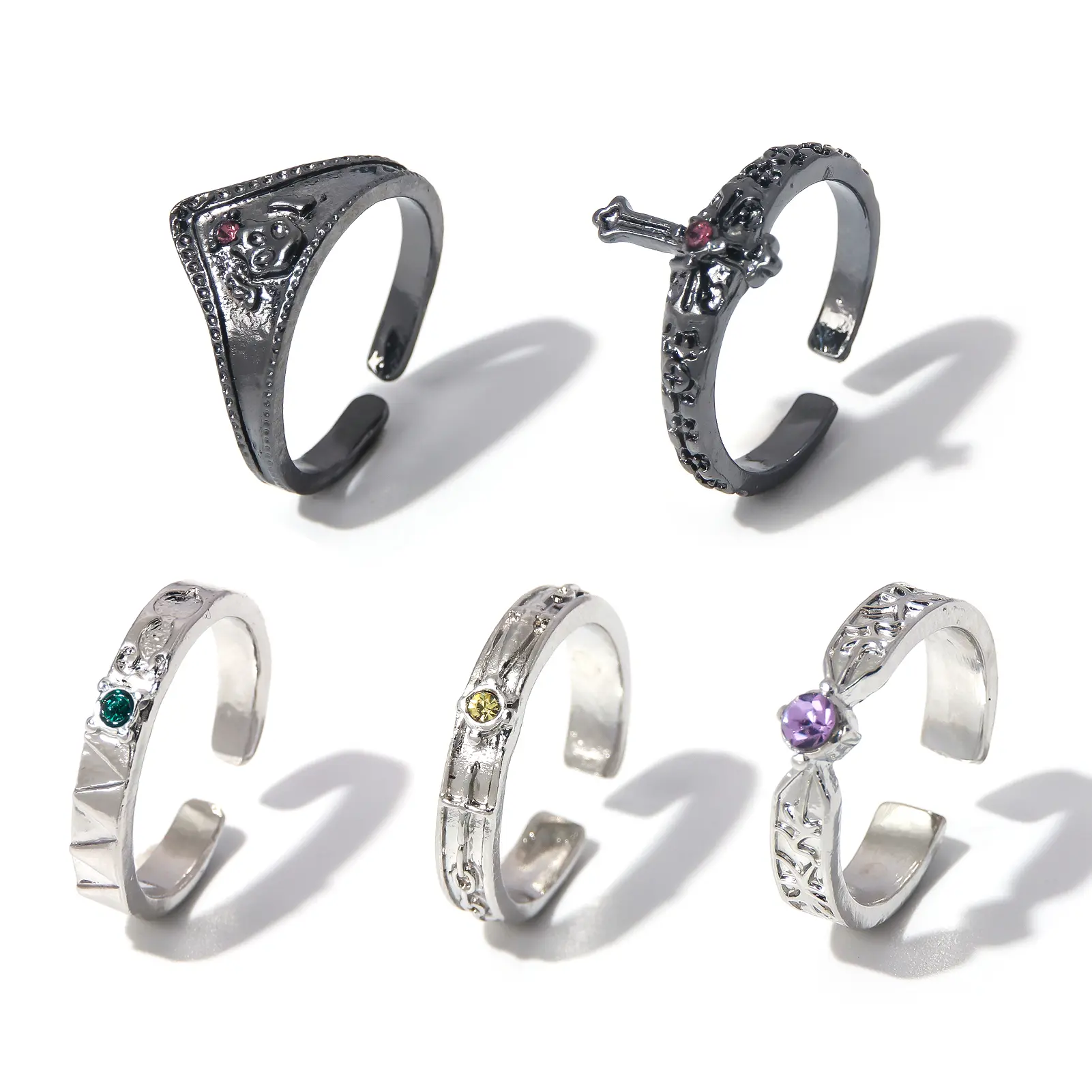 Anime Hunter x Hunter Ring GON Killua Zoldyck Kurapika Feitan Chrollo Metal Adjustable Rings Jewelry Prop Accessories Gift