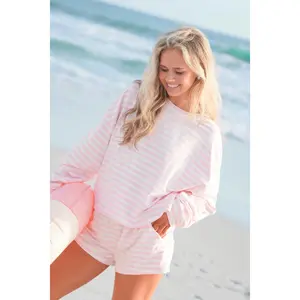 Striped Patch French Terry Pullover