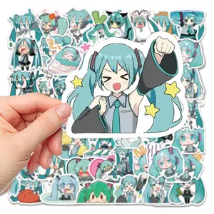65Pcs Kawaii Chibi Anime Graffiti Stickers Hatsune Miku Pack Suitcase Laptop Phone Skateboard Cartoon Stickers Kid GIft Toy