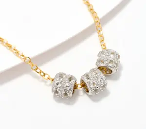 David Markstein Sterling Silver White Topaz Three Wishes 18" Necklace