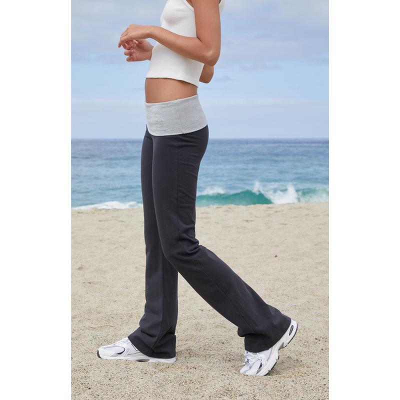 John Galt Women's Black & Silver Priscilla Flare Pants