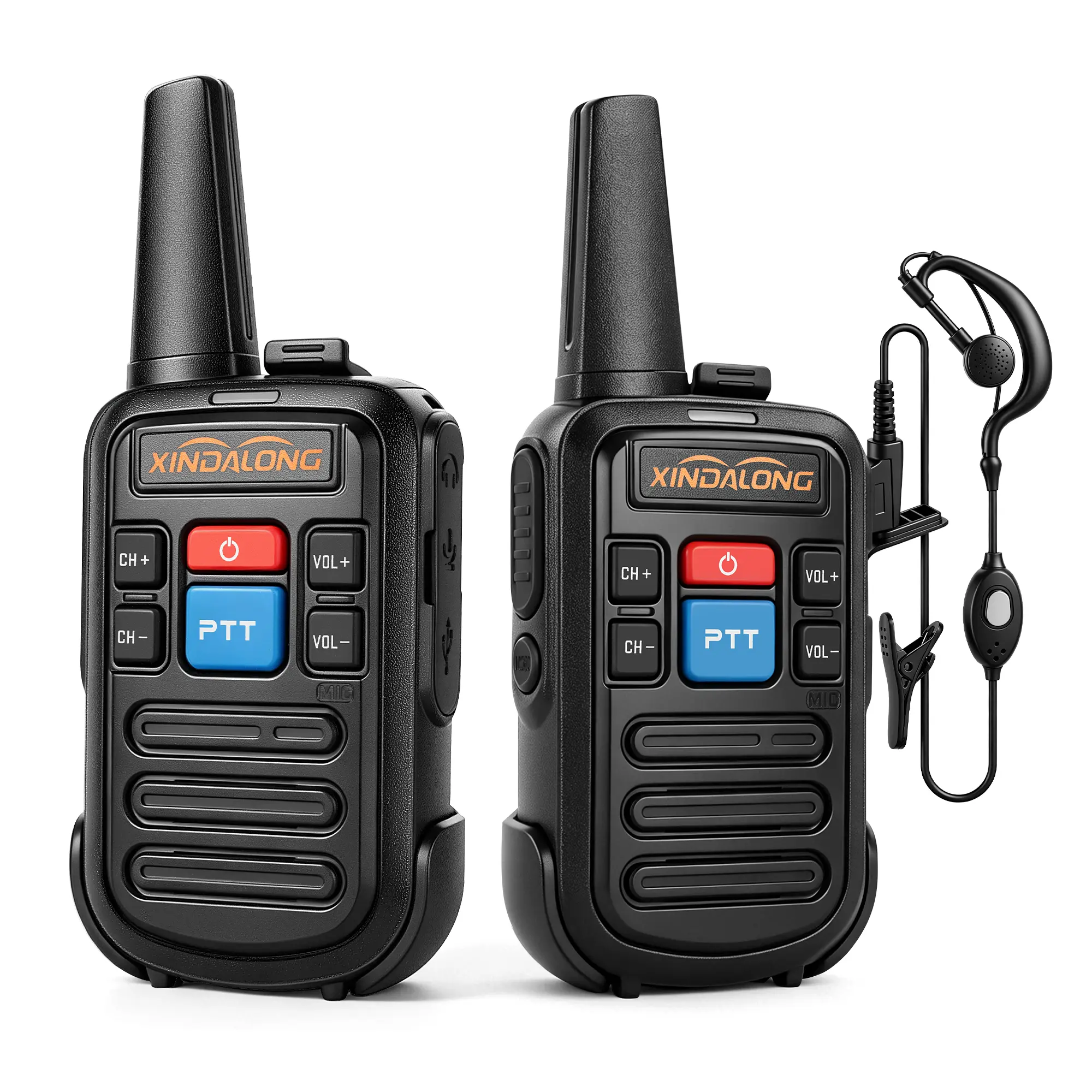 XINDALONG C50 Professional Rechargeable Walkie Talkie, Long Range Two Way Radio Handheld PTT Communication Device with USB Fast Charging, for Construction Security Warehouse Hotel Restaurant Staff