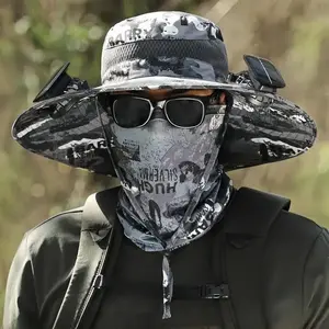 2025 new solar fan outdoor fishing hat solar sun hat with fan solar fan hat dual power fan outdoor fan USB charging
