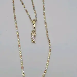 Saint Jude Small Chain Gold-Plated Three Colors Beautiful Style Religious Necklace