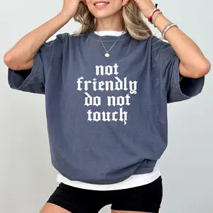 MAPTEES Not Friendly Do Not Touch Comfort Colors Shirt, Anti Social Graphic Tee, Introvert T-shirt, Attitude Outfits, Dark Humor Clothing