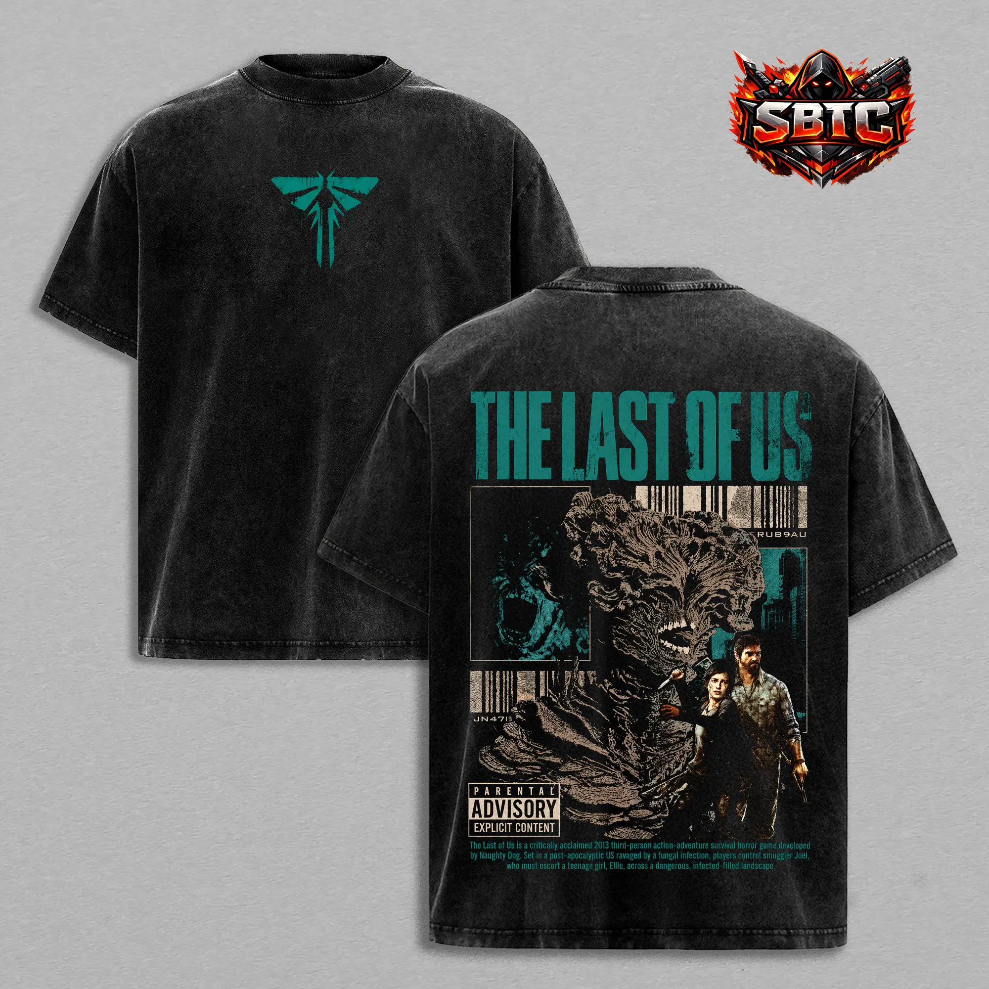 The Last of Us Washed T-Shirt Hoodie Sweatshirt, Joel Ellie Graphic Tee, Survival Horror Video Game Apparel, Vintage Streetwear Clothing, Heavyweight Cotton Gamer Merchandise, Post Apocalyptic Fashion Gift Top Womenswear