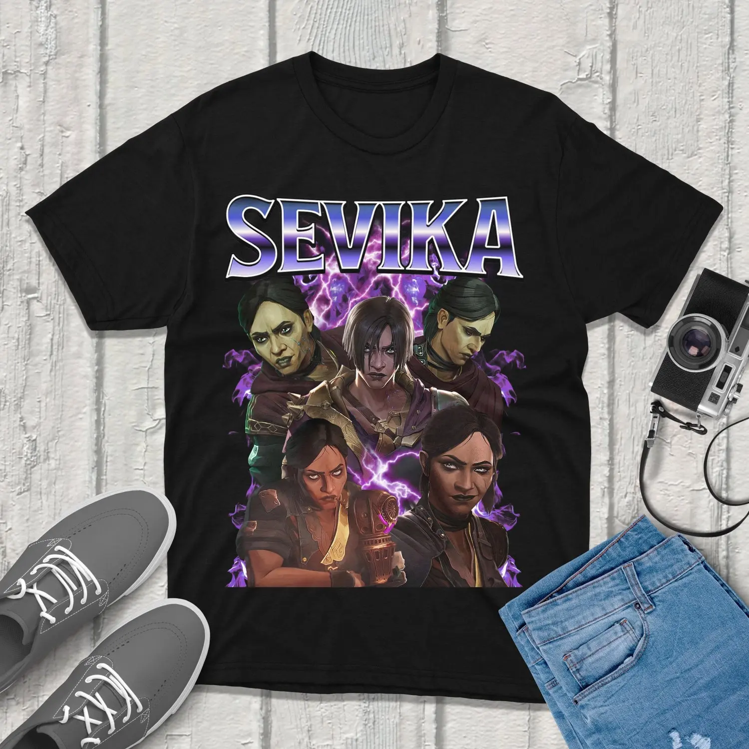 Sevika Arcane T-Shirt Unisex Vintage Streetwear League of Legends Shirt Anime Apparel fanmerch lol Merchandise League of Legends Fan gift