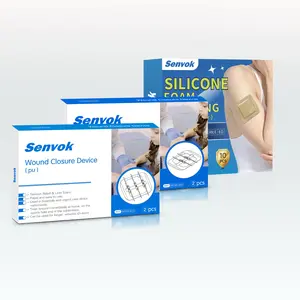 Wound Closure Device 4-Pack & Silicone Foam Dressing 10-Pack | Painless Zip Sutures and Absorbent Silicone Wound Pads for Laceration Repair, Scar Reduction, Waterproof First Aid Care, No Needles or Stitches Surgical Tape