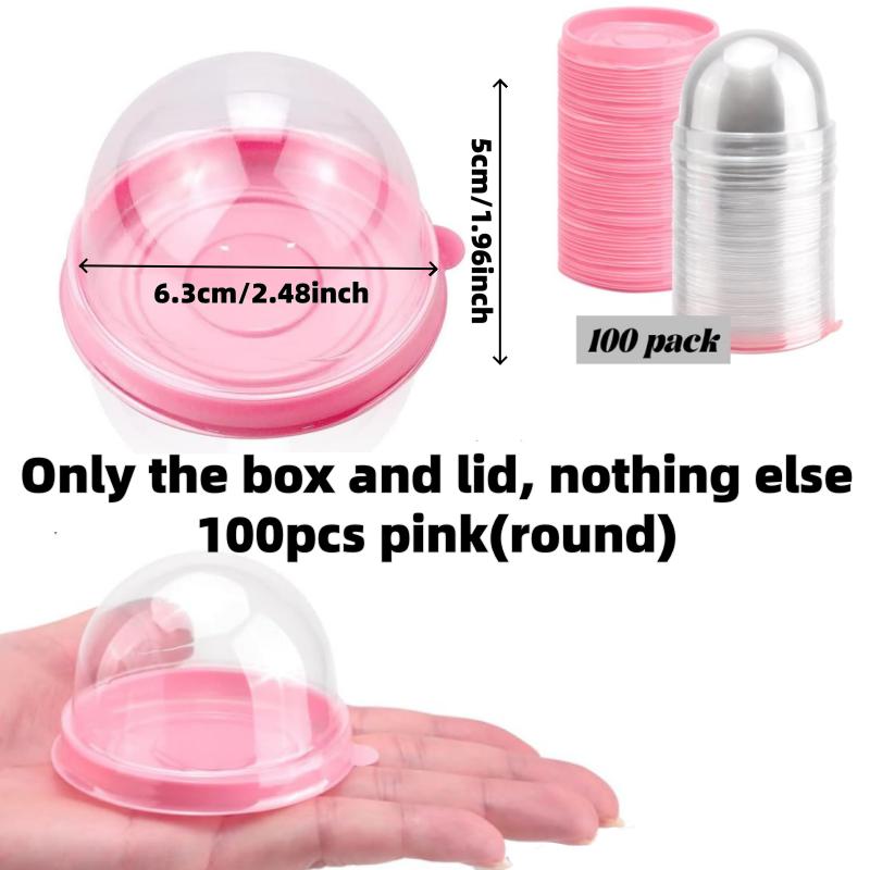 50 Sets Disposable Individual Charcuterie Cup Clear Plastic Round Cake Boxes with Dome Lids Mini Wooden Spork Rope for Outdoor Snack Packing Open Houses Gatherings Wedding Party Event