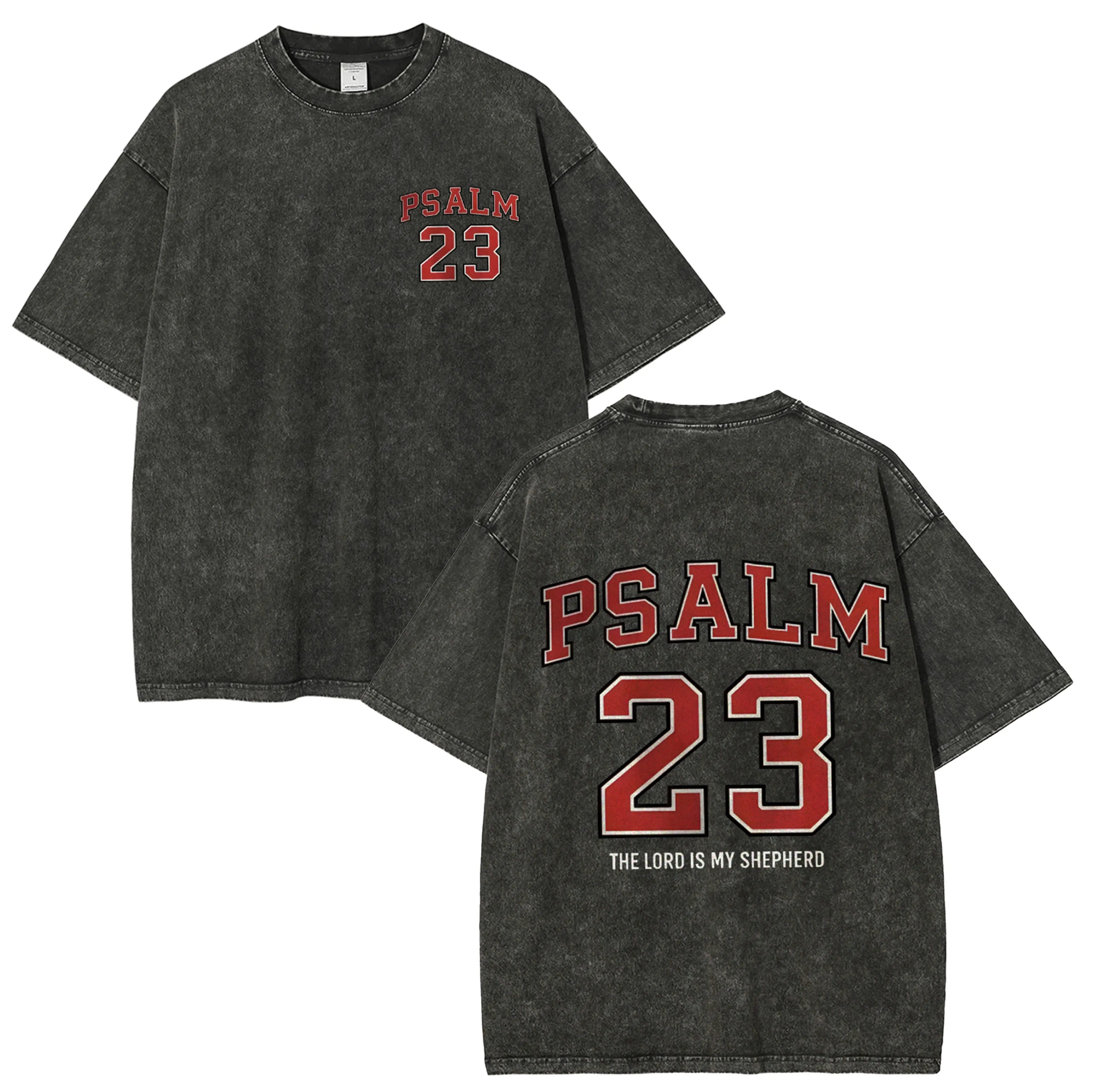 "PLALM 23 THE LORD IS MY SHEPHERD"Simple style T-shirt Casual Tshirt
