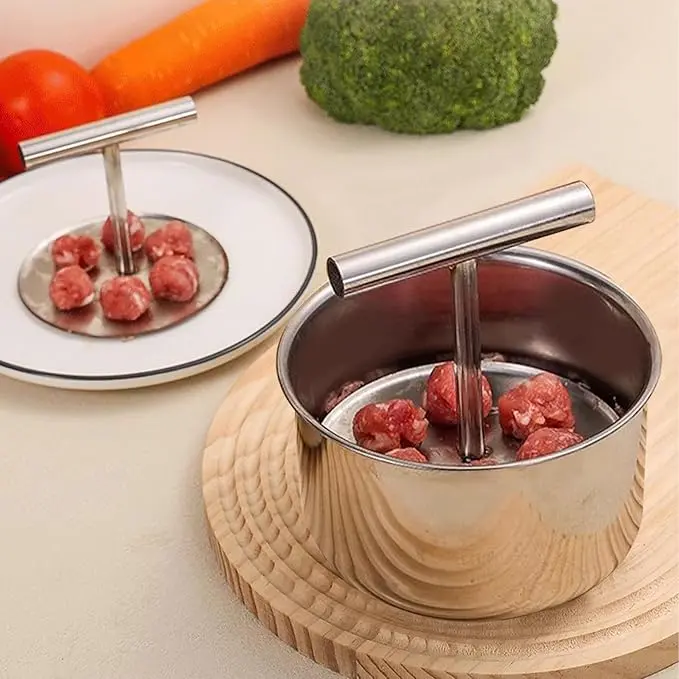 Stainless Steel Meatball Maker, Manual Meatball Making Tool Multifunctional Kitchen Meat Ball Press Easy Meatball Extruder Meat Ball Cooking Gadgets