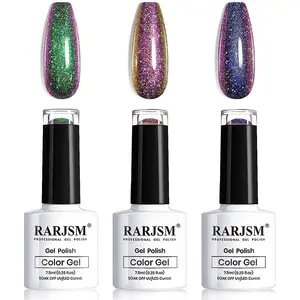 Chameleon Gel Nail Polishes Set Multichrome Color Changing Blue Green Purple Holographic Glitter Polish Curing Requires Sparkle Shimmer Nail Gel Varnish Soak Off DIY at Home 7.5ml 3PCS
