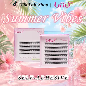 UiiUKK Glue-Free DIY Lash Kit Press on Lash No Glue Lash Self-Adhesive Eyelash Kit Individual Lashes Friendly Makeup Cosmetic Eyelashes with Tweezers 48 Pcs FDA Qualified Reusable Glam Looks black friday deals