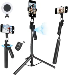 Extendable Auto Face Tracking Tripod for Iphone with Light, No App, 360° Rotation Selfie Stick for Iphone/Android, Phone Tripod with Remote Control for Tiktok, Live Streaming, Vlogging,Video Recording Dongguan Mingqin Xin Electronics Co., Ltd