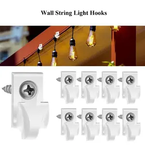 Plastic Screw in Light Hooks for Outdoor String Lights, Q-Hanger Hook with Safety Buckle for Christmas Patio Lights, Plant Hanger Hooks for Hanging Baskets Flower Pots, Heavy Duty Windproof Ceiling Hanger for Decor