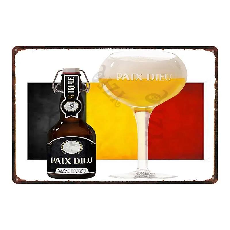 8x12inch   Vintage Belgian Beer Metal Plate Tin Sign Wall Bar Home Art Decor Retro Kitchen Poster