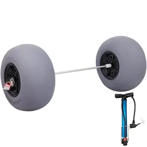 VEVOR Beach Balloon Wheels, 13 Replacement Sand Tires with 32 Stainless Steel Axle, TPU Cart Tires for Kayak Dolly, Canoe Cart and Buggy with Free Air Pump, 2-Pack
