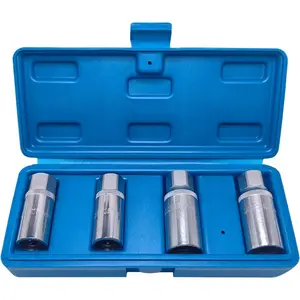 4 count 1/2-inch Stud Extractor Set, Broken Stud Removal Socket, Stud Puller Sockets for Removing Deeply Trapped and Broken , Studs.