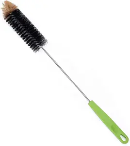 Long Bottle Brush, 17 in Bendable Cleaner Brushes for Cleaning Neck Beer Bottles, Wine, Baby Bottles, Water Bottles, Tumblers, Flask, Bird Feeder, Vase, Pipes and Brewing Supplies Black/1Pack Haomaomao