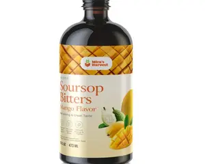 Mira's Harvest Soursop Bitters Liquid Mango Flavor, Premium Grade For Immune Boost, with Irish Moss, Burdock Root, African Mango 16oz