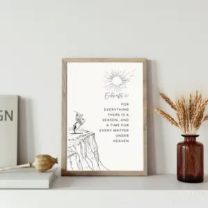 BonAirChurch Ecclesiastes 3:1, Western Christian Poster Scripture Print, Vintage Rodeo Wild West Decor, Christian Gift, Modern Bible Verse