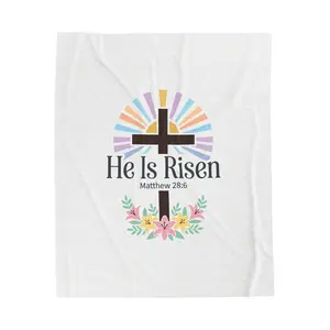 He Is Risen Throw Blanket | Christian Easter, Matthew 28:6, Pastel Resurrection