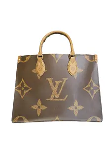 Pre-owned Canvas Leather Tote Bags Louis Vuitton On The Go Reverse MM Tote Bag