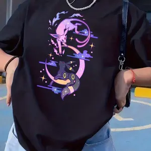 Espeon Umbreon Moon Shirt, Eeveelution Night Psychic Dark Tee L